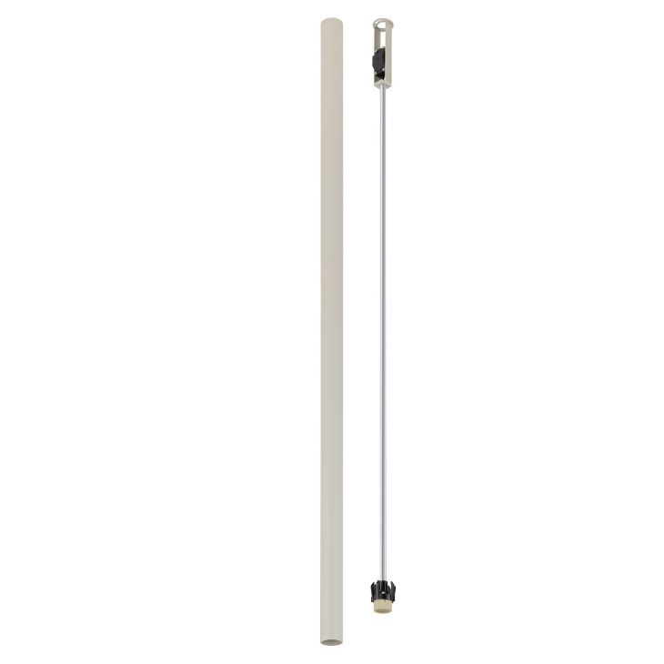 Lampa sufitowa wisząca Fourty XL 110 cm jasnoszara – smukły cylindryczny design GU10