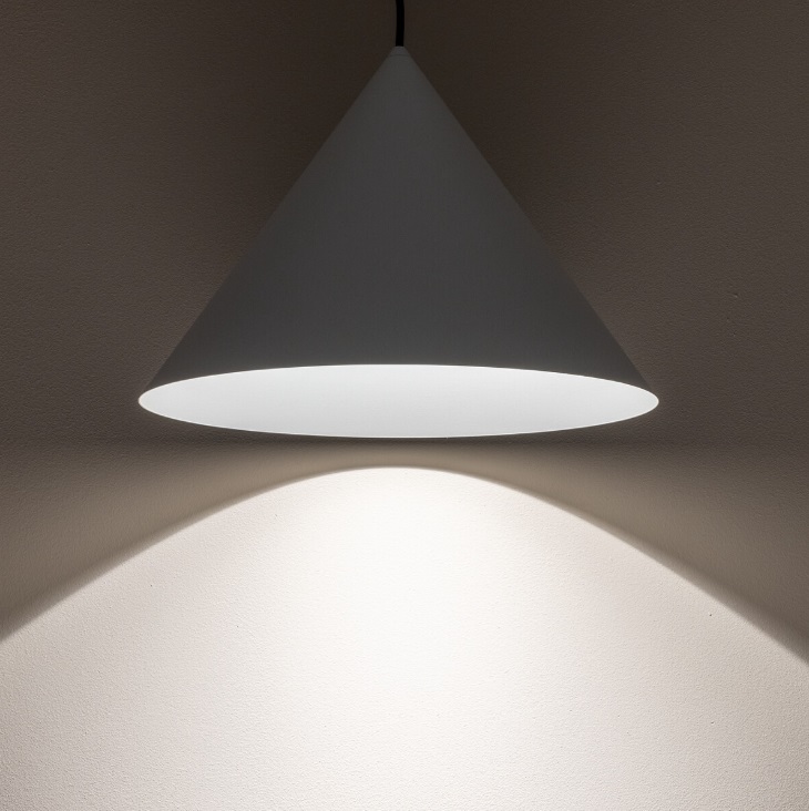 Lampa sufitowa Zenith M w stylu nowoczesnym – jasnoszary stożek GU10