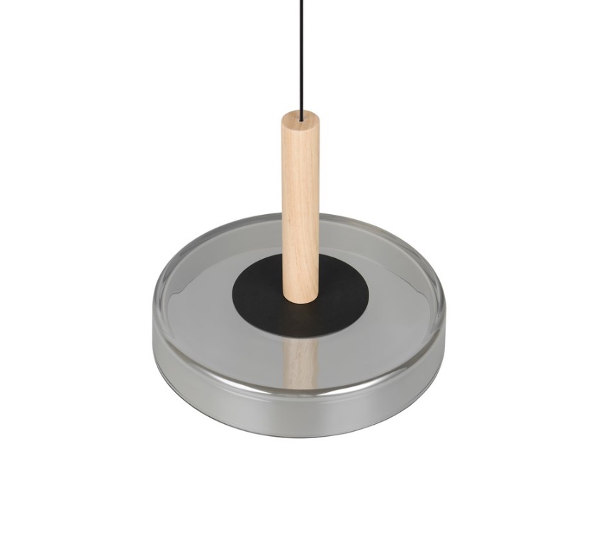 Lampa wisząca Celeste LED czarna z płaskim szklanym kloszem 10W 1100 lm