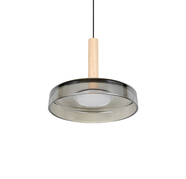 Lampa wisząca Celeste LED czarna z płaskim szklanym kloszem 10W 1100 lm