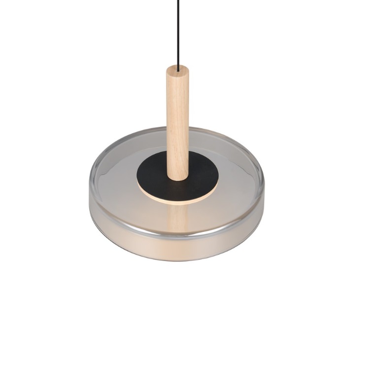 Lampa wisząca Celeste LED czarna z płaskim szklanym kloszem 10W 1100 lm