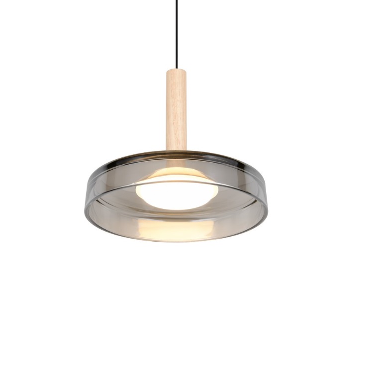 Lampa wisząca Celeste LED czarna z płaskim szklanym kloszem 10W 1100 lm