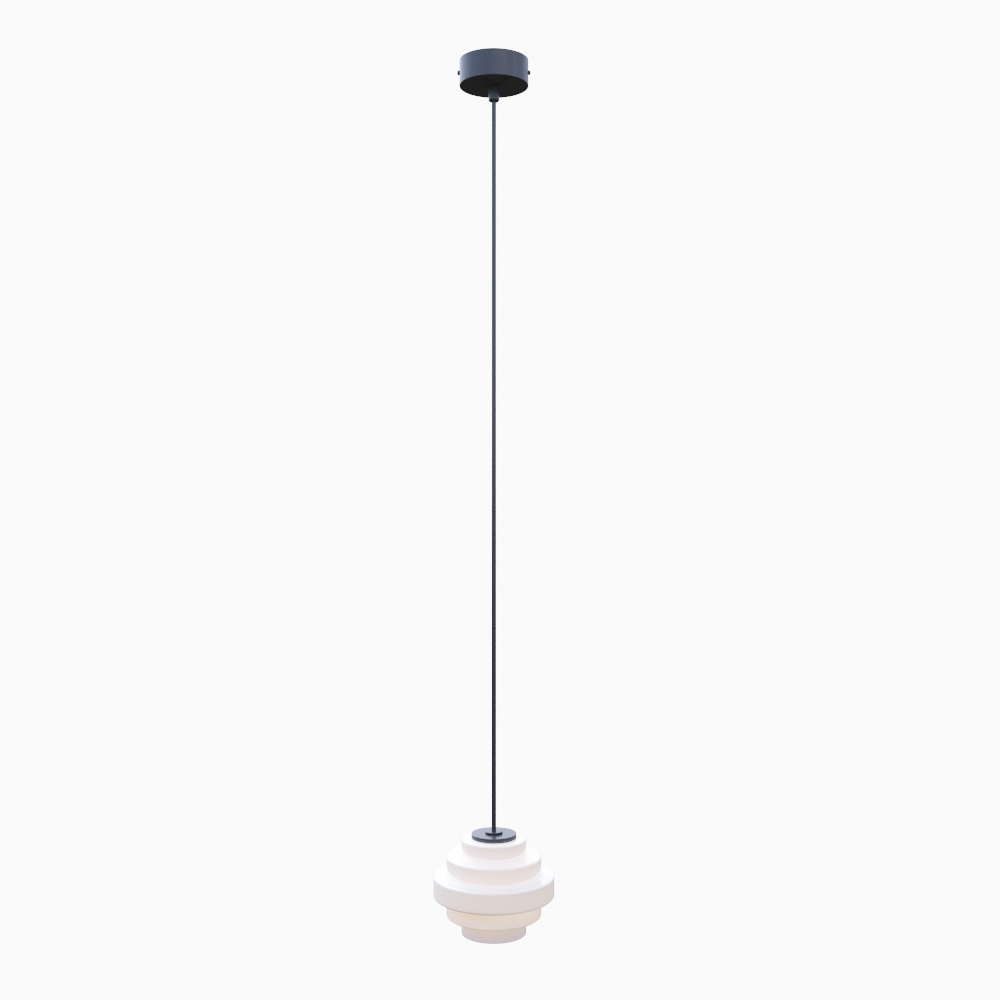 Lampa wisząca Filo Milky L – biały szklany klosz kaskadowy na czarnej sztycy 90 cm