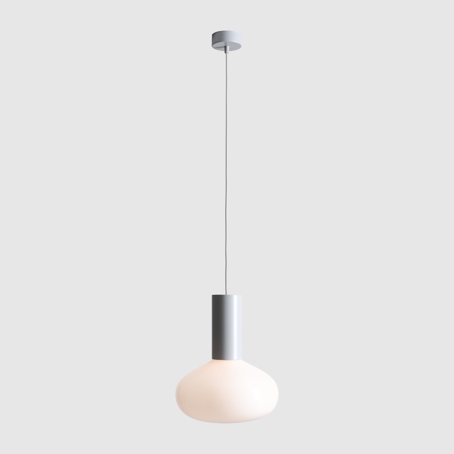 Lampa wisząca Flo Grey 26 z organicznym kloszem szklanym E14 IP20