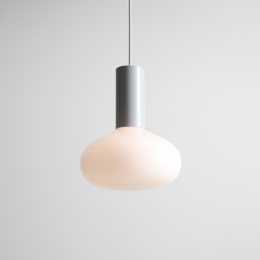Lampa wisząca Flo Grey 26 z organicznym kloszem szklanym E14 IP20