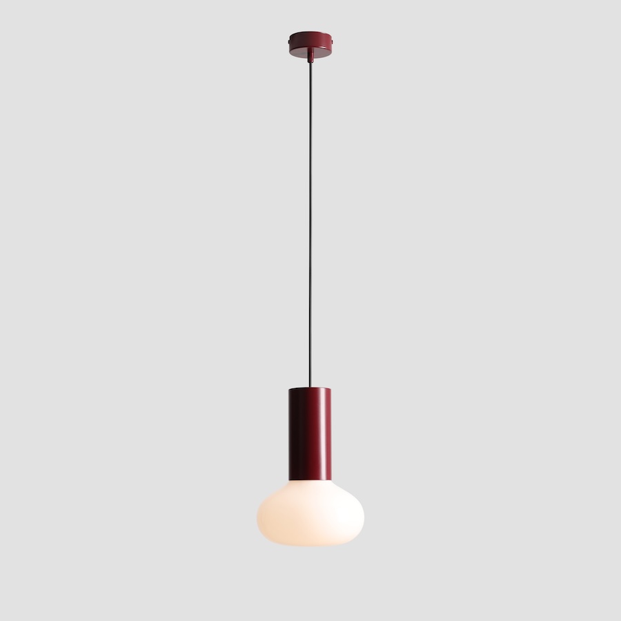 Lampa wisząca Flo Ruby 19 z bordowego szkła – E14, bez źródła światła