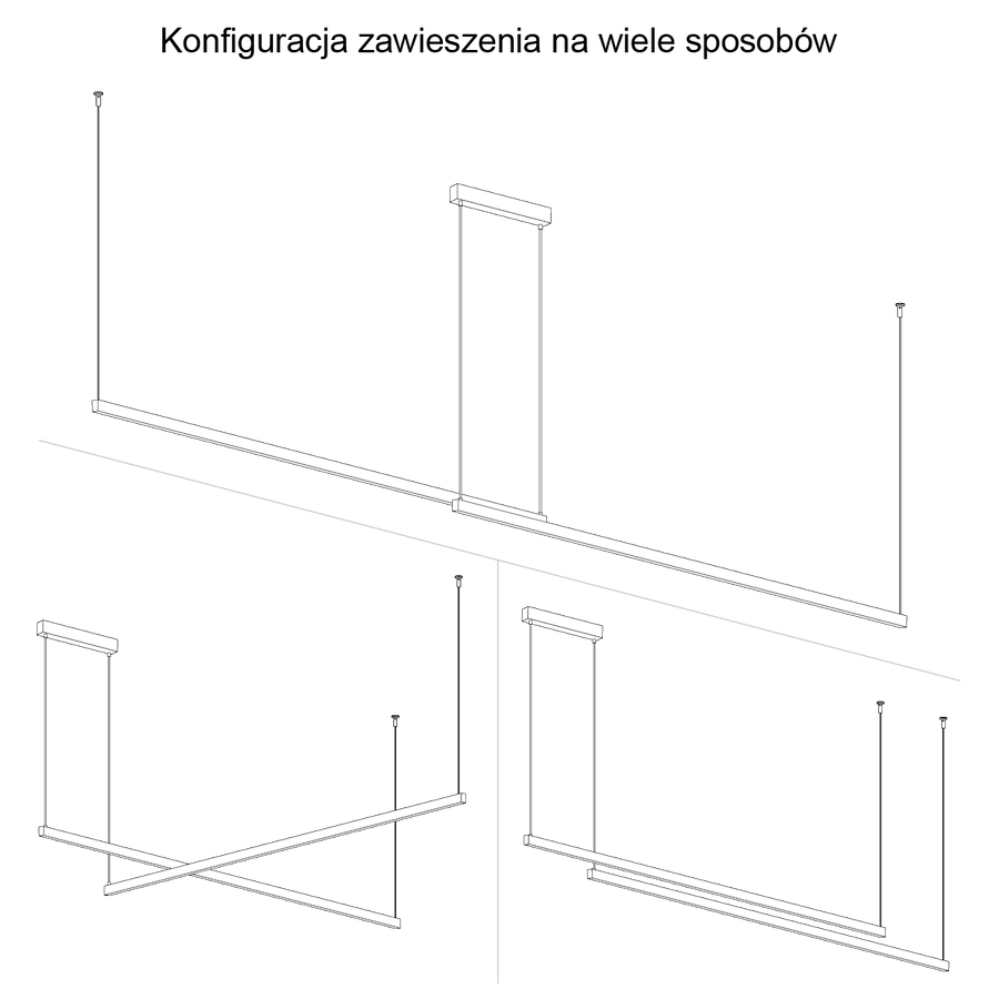 Lampa wisząca LED Miami 120 cm czarna – dwukierunkowe światło góra–dół