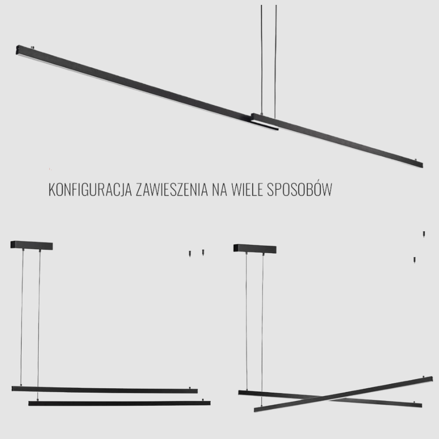 Lampa wisząca LED Miami 120 cm czarna – dwukierunkowe światło góra–dół