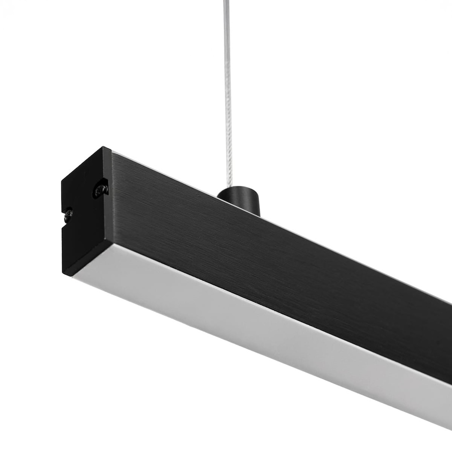 Lampa wisząca LED Miami 120 cm czarna – liniowa nad stół lub wyspę