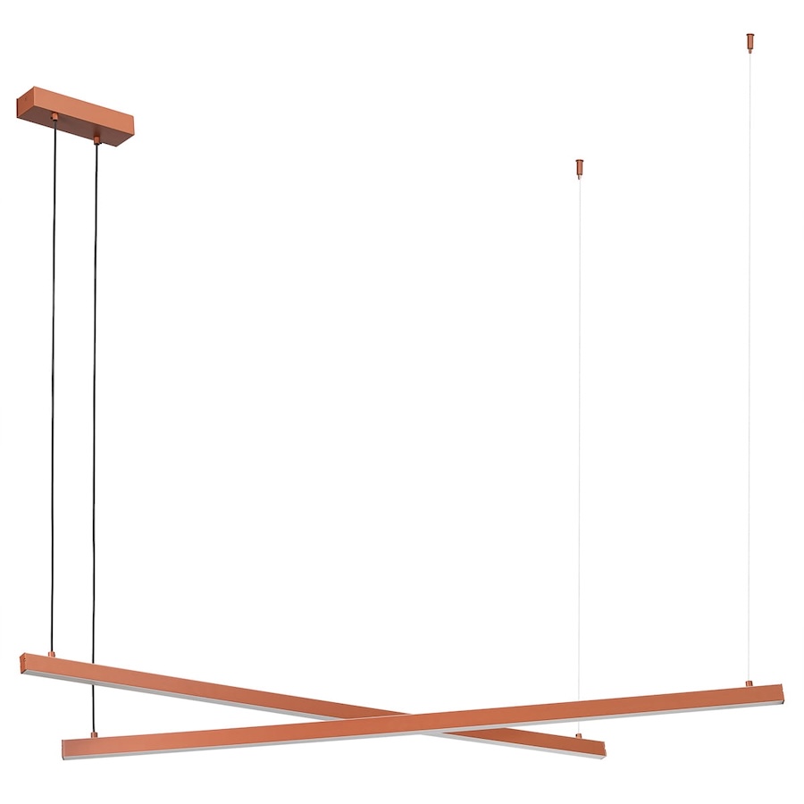 Lampa wisząca LED Miami miedziana 2x120 cm 6260 lm ciepłe światło