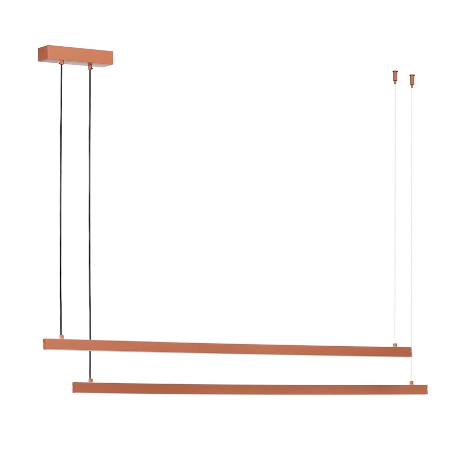 Lampa wisząca LED Miami miedziana 2x120 cm 6260 lm ciepłe światło