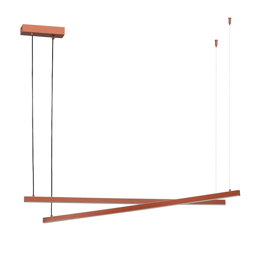 Lampa wisząca LED Miami miedziana 2x120 cm 6260 lm ciepłe światło