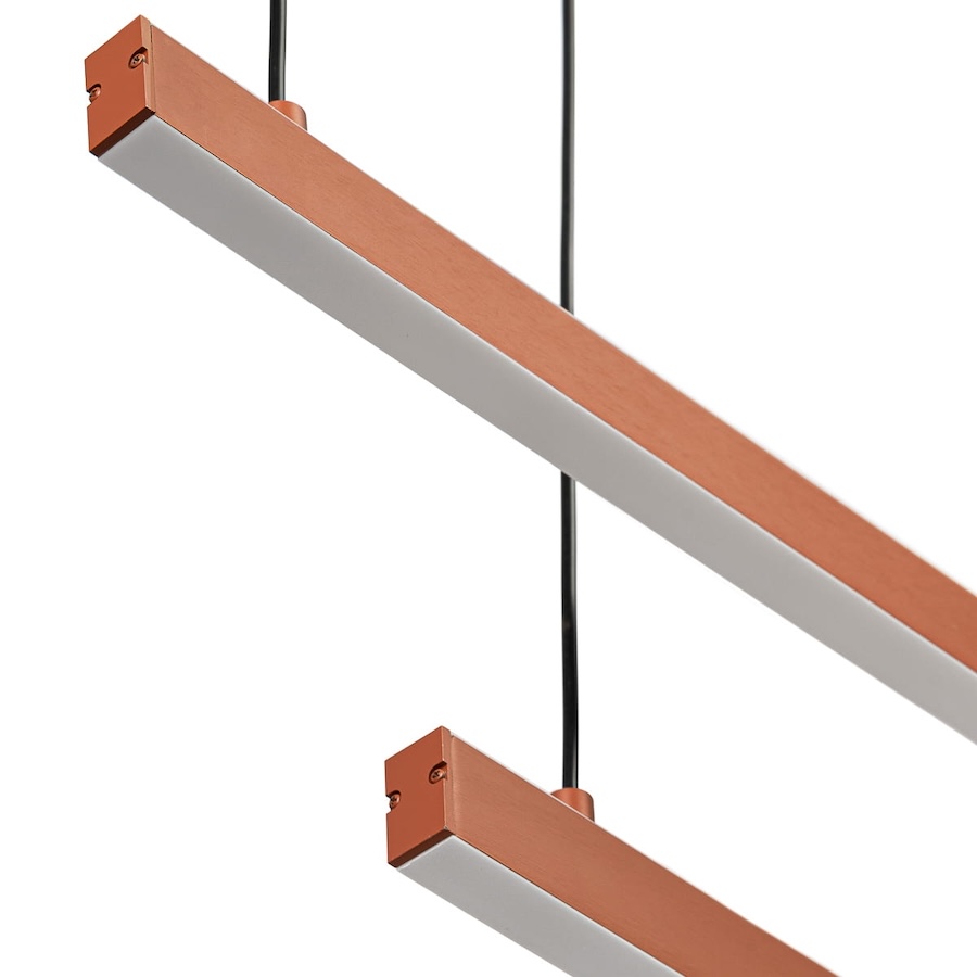 Lampa wisząca LED Miami miedziana 2x120 cm 6260 lm ciepłe światło