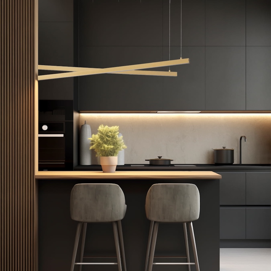 Lampa wisząca LED Miami złota 120cm z dwustronnym światłem