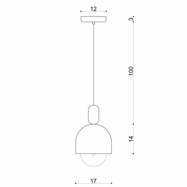 Lampa wisząca Loft Ovoli czarna z dębowym akcentem E27