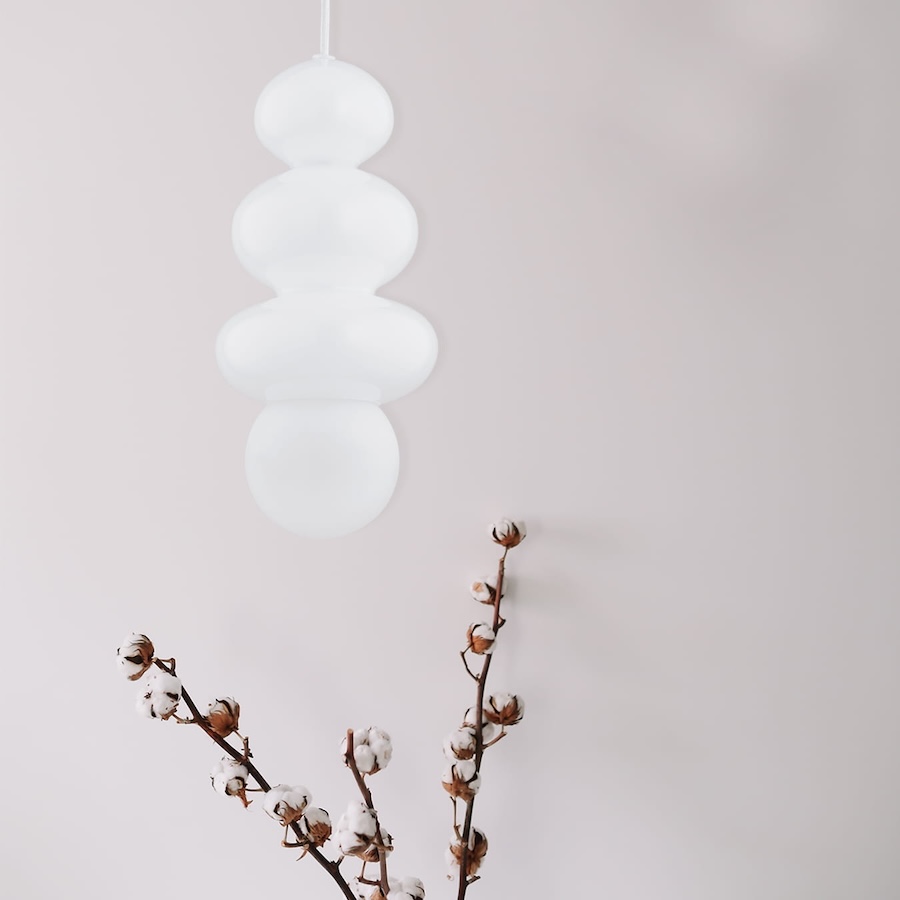 Lampa wisząca Orlando Plus biała 4Kule Japandi IP44 G9 6W