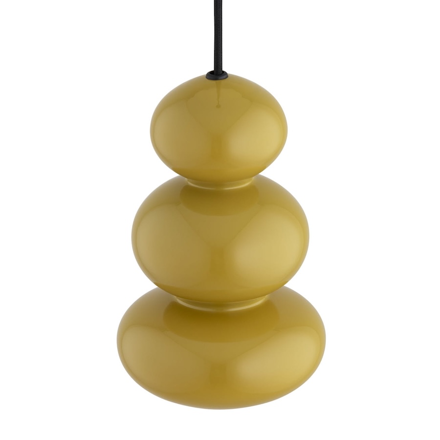 Lampa wisząca Orlando z musztardowego szkła GU10 – styl retro z nowoczesnym akcentem