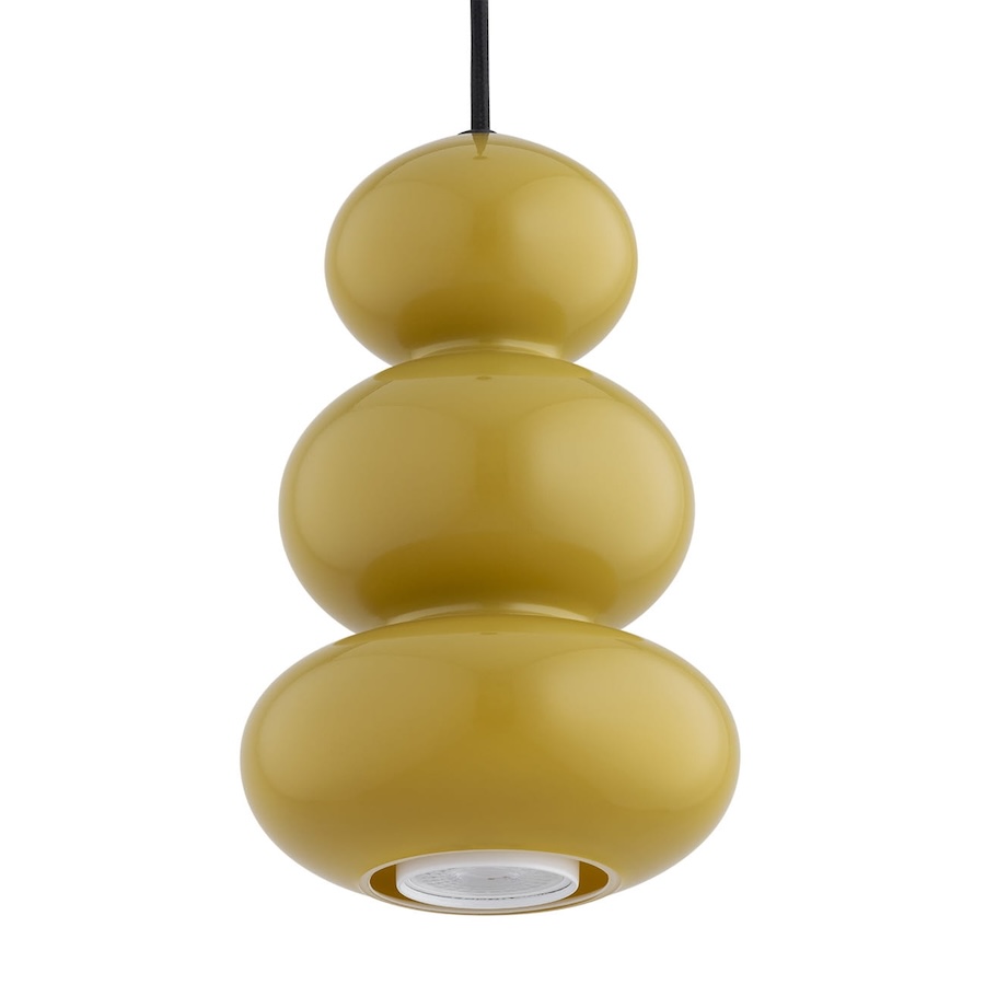 Lampa wisząca Orlando z musztardowego szkła GU10 – styl retro z nowoczesnym akcentem