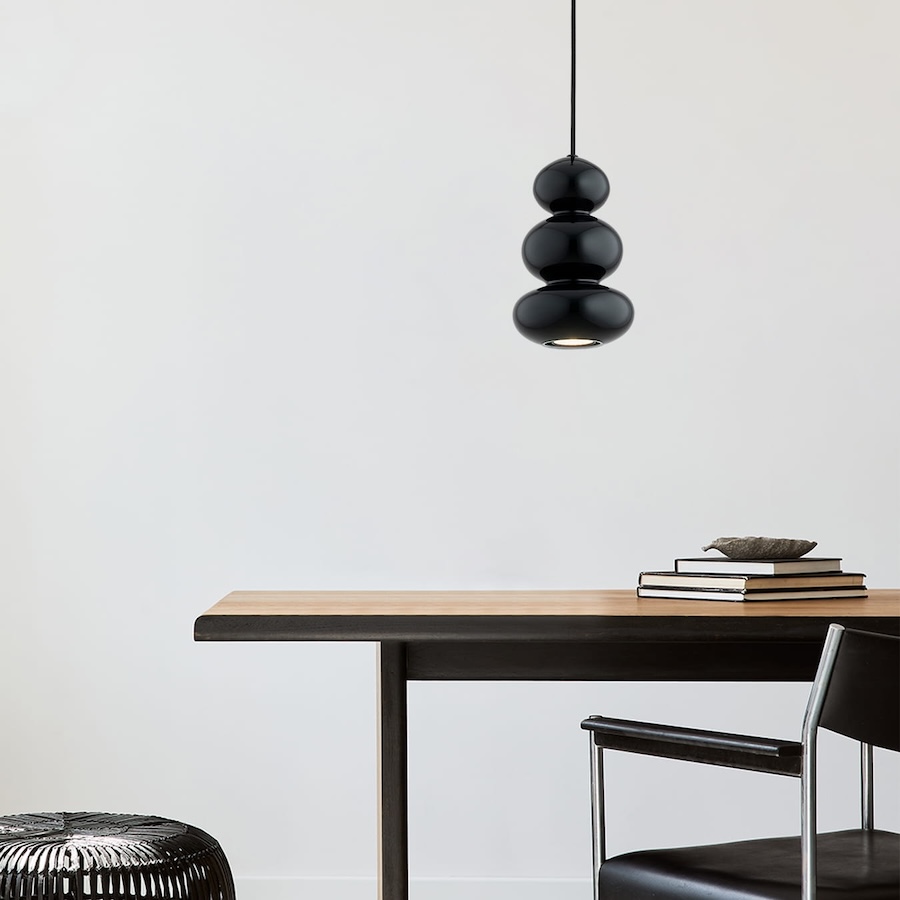 Lampa wisząca Orlando z trzema czarnymi kulami szklanymi GU10