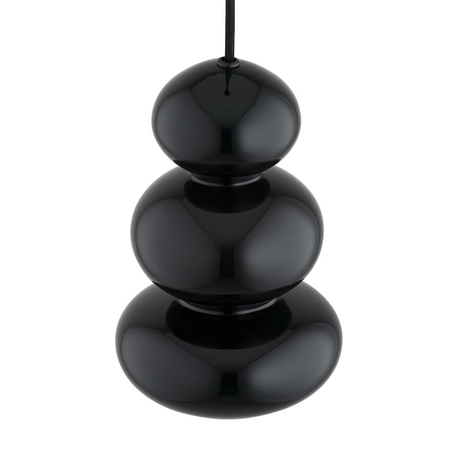 Lampa wisząca Orlando z trzema czarnymi kulami szklanymi GU10