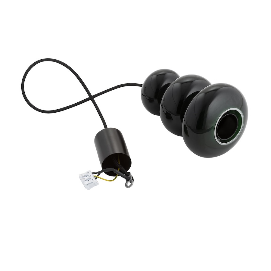 Lampa wisząca Orlando z trzema czarnymi kulami szklanymi GU10