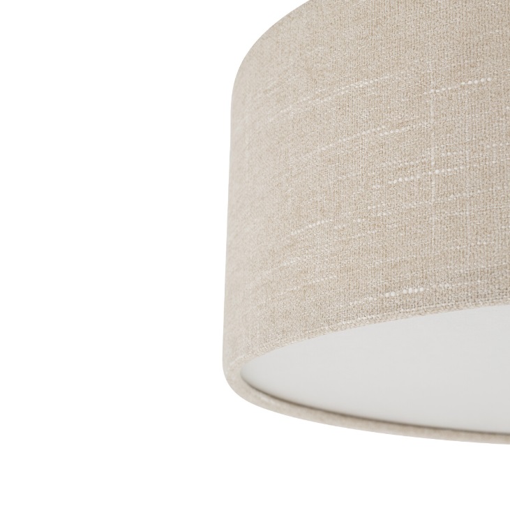 Lampa wisząca Santana M beżowa 50 cm z tkaniny i złotym detalem