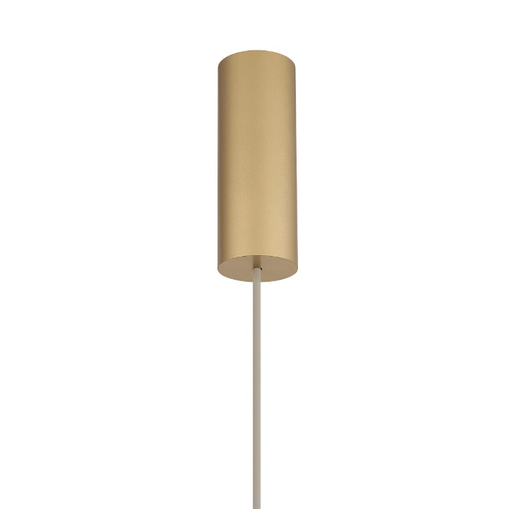 Lampa wisząca Santana M beżowa 50 cm z tkaniny i złotym detalem