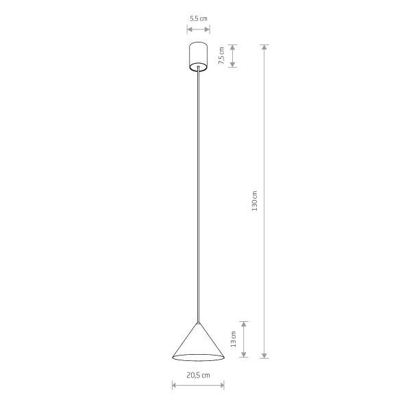 Lampa wisząca Zenith S jasnoszara ze stożkowym kloszem GU10