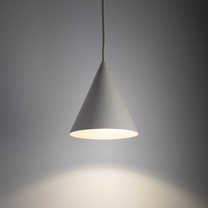 Lampa wisząca Zenith XS japandi stożek jasnoszary GU10