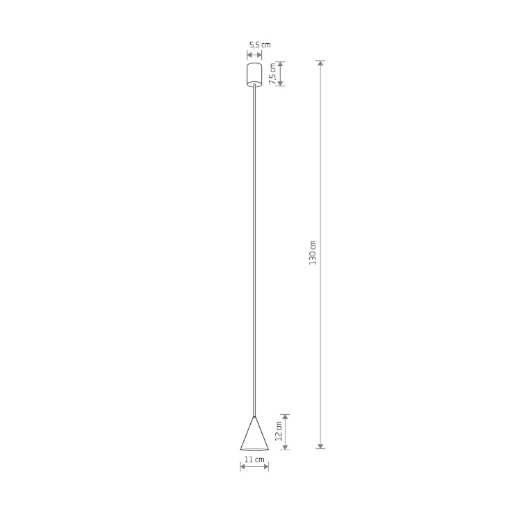 Lampa wisząca Zenith XS japandi stożek jasnoszary GU10