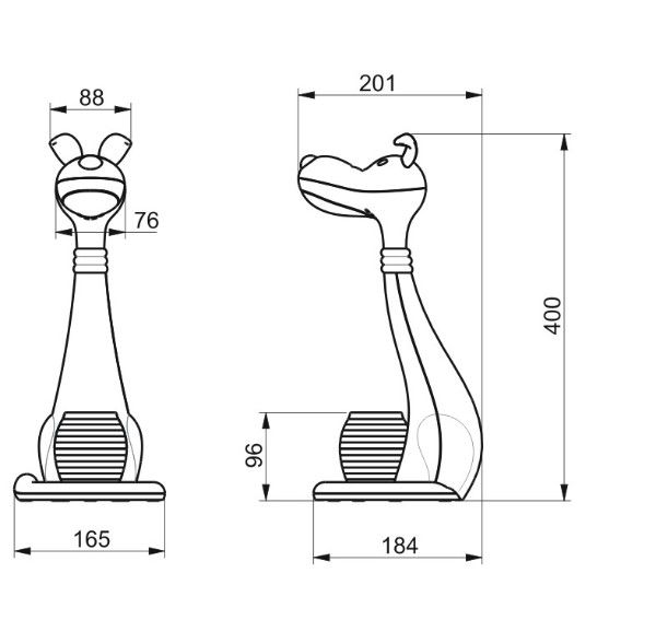 Lampka LED dla dzieci Piesek żółty – regulowana, z pojemnikiem na przybory