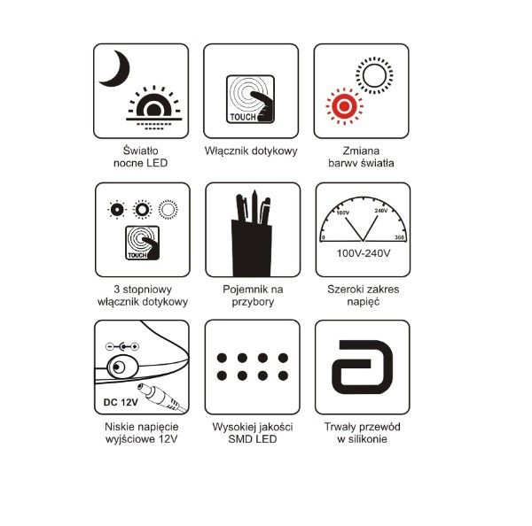 Lampka LED dla dzieci Piesek żółty – regulowana, z pojemnikiem na przybory