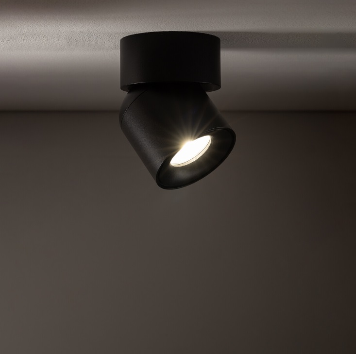 Oscar – czarny spot łazienkowy IP54 z regulacją kąta świecenia