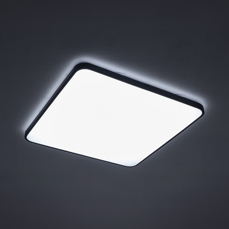 Plafon LED Agnes 63 cm 64W IP44 3000K Czarny – Mocne światło do łazienki i kuchni