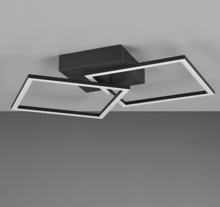 Plafon LED Trail 20W czarny z ruchomymi panelami geometrycznymi