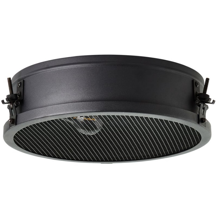 Plafon sufitowy Zois 34 czarny – industrialna lampa z siatką, 2xE27