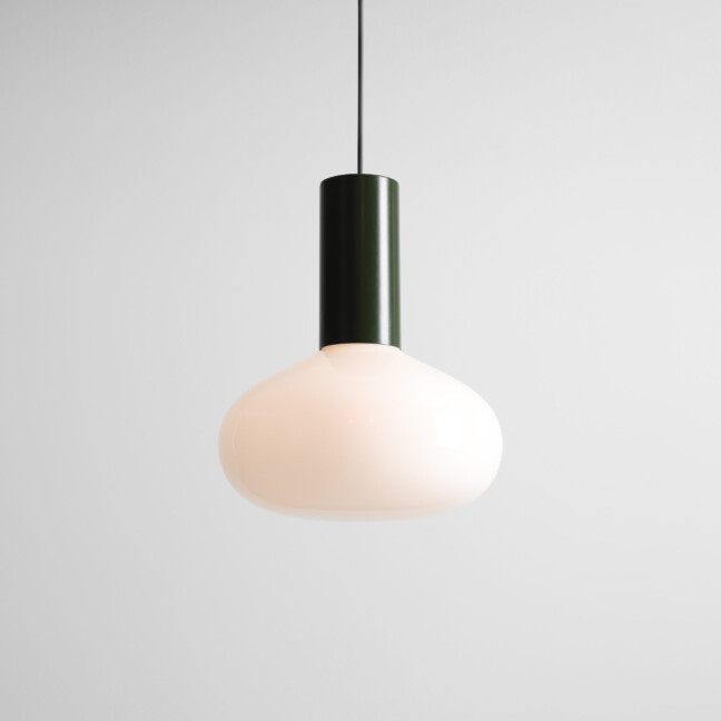 Lampa wisząca Flo Moss 26 zielona – szklany klosz LED E14