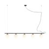 Lampa wisząca Beryl 5 z mlecznymi kloszami E14 – czarny metal, regulowana wysokość