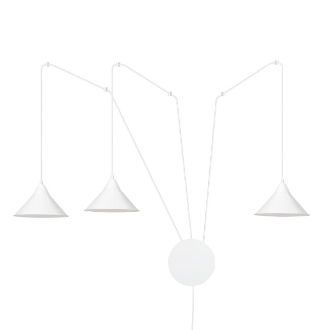 Lampa ścienna Abramo 3 z trzema regulowanymi kloszami E27 IP20