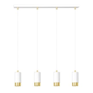 Lampa wisząca Fumiko 4 biało-złota z czterema tubami GU10