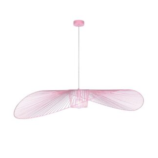 Lampa wisząca Kapelusz różowy ażurowy klosz E27 60W IP20