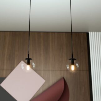 Lampa wisząca Cosmo z przezroczystym szklanym kloszem E14