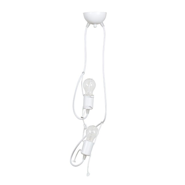 Lampa wisząca dla dzieci Bobi 2 biała z dwiema postaciami