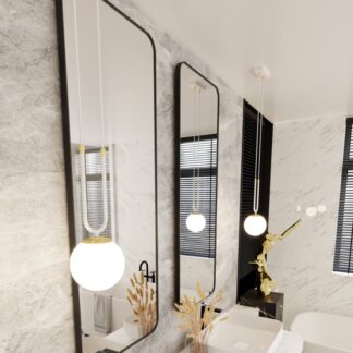 Lampa wisząca Glam biało‑złota kula E14 IP20