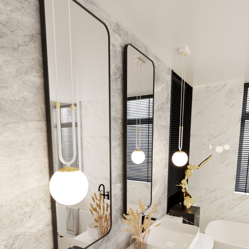 Lampa wisząca Glam biało‑złota kula E14 IP20