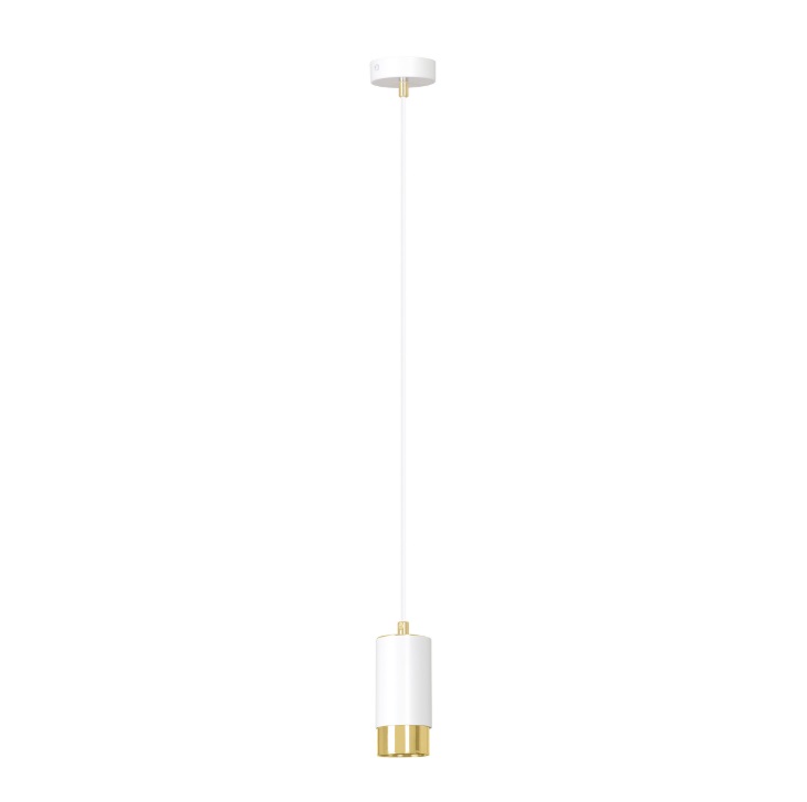 Lampa wisząca Fumiko biało‑złota tuba GU10 10W IP20