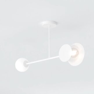 Nowoczesny biały plafon sufitowy Minerva 2 z dwoma źródłami światła E14 i E27