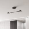 Czarna, płaska lampa sufitowa Halo 2 z 2 reflektorami GX53 IP20