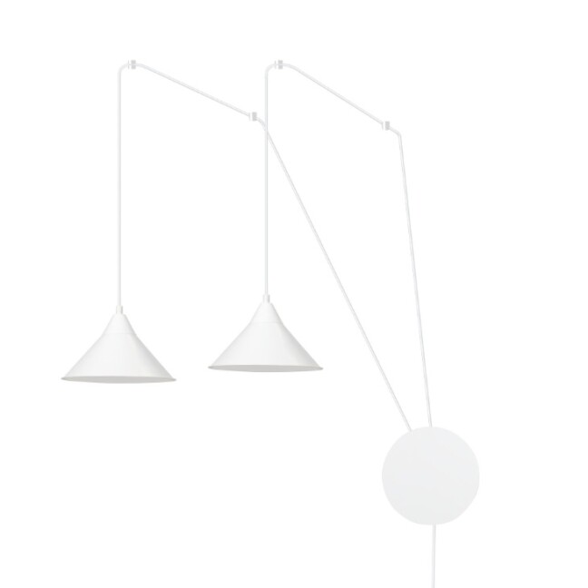 Czarna lampa ścienna z dwoma regulowanymi ramionami Abramo 2 E27 IP20