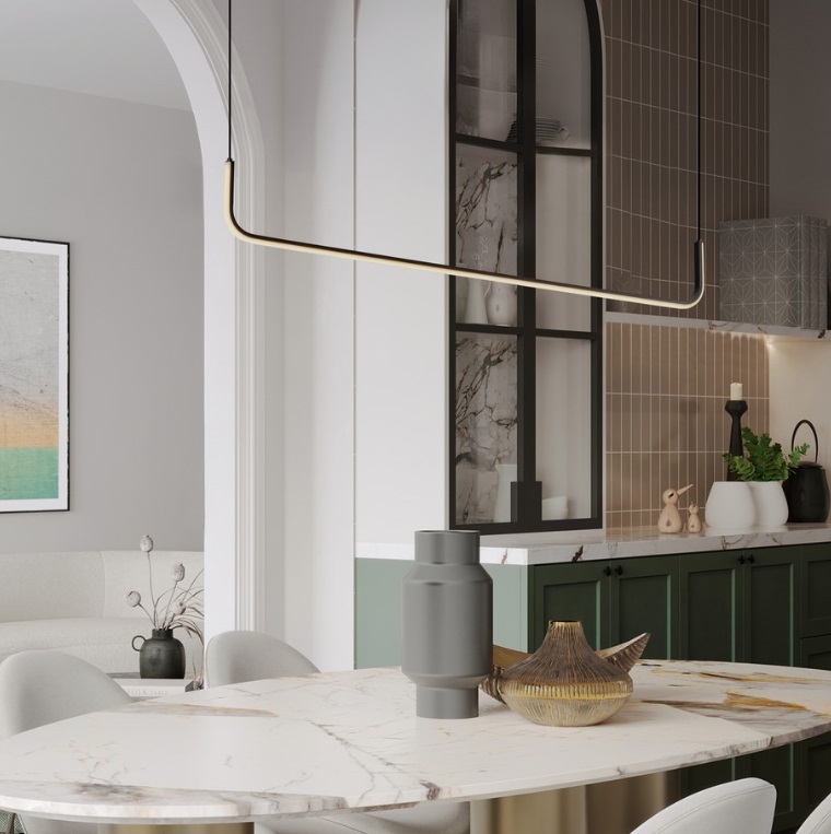 Czarna lampa wisząca LED Lineform 20W 3200K – smukła i nowoczesna